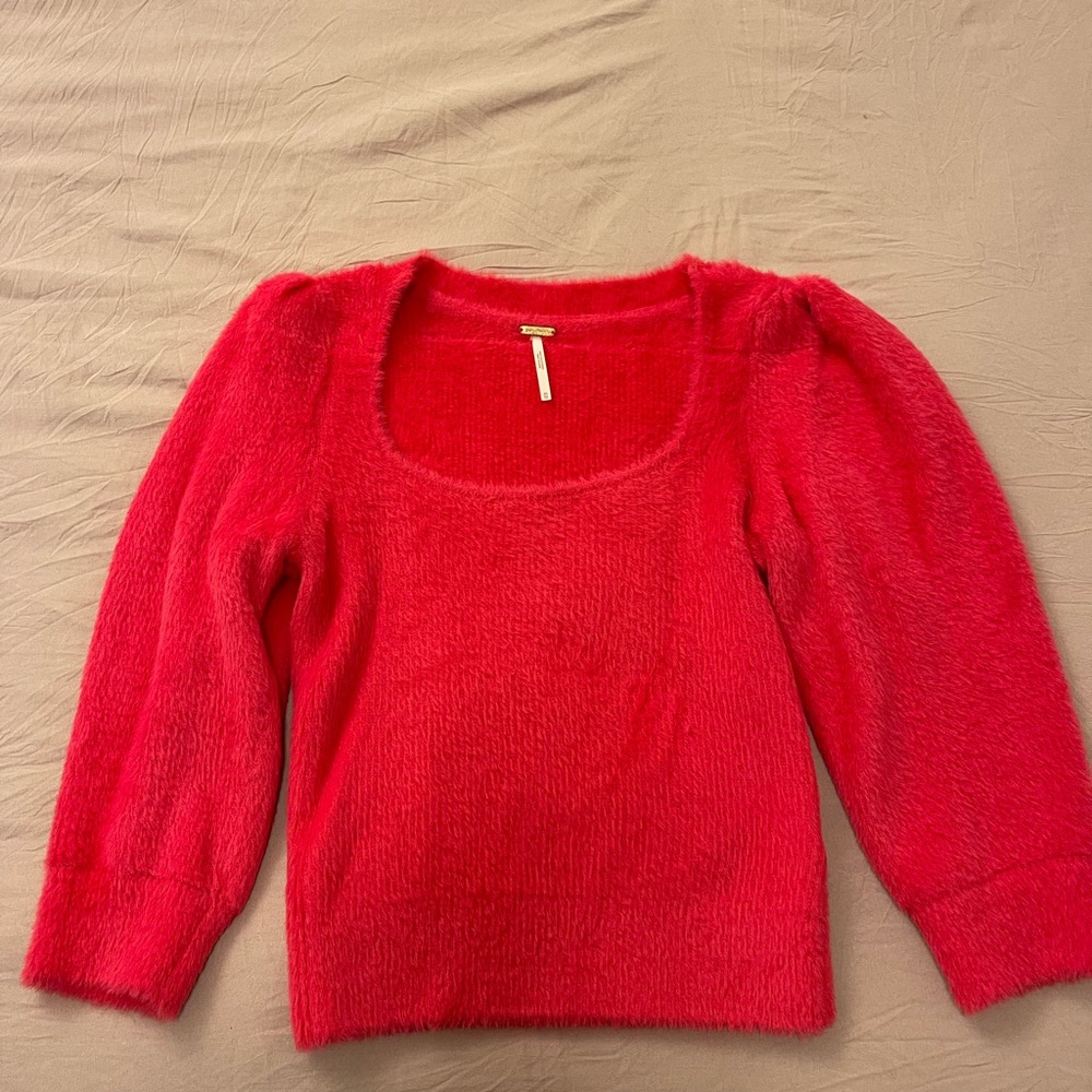 Free People pink fluffy sweater